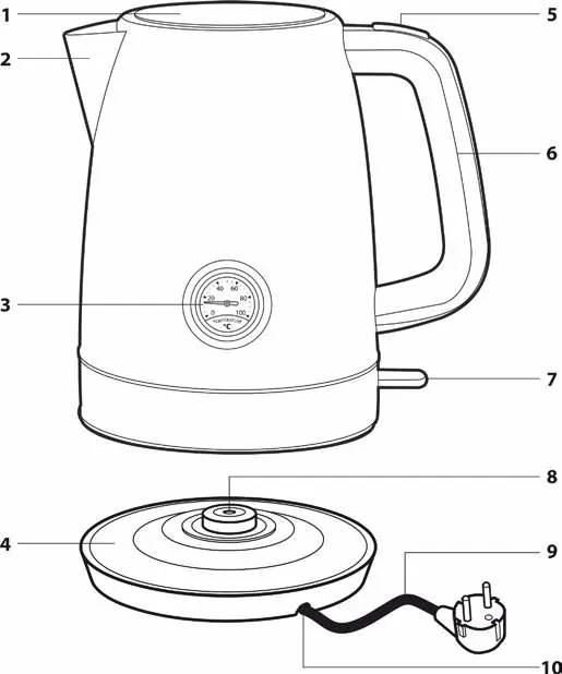 Schemat budowy czajnika Sencor SWK 1798BK