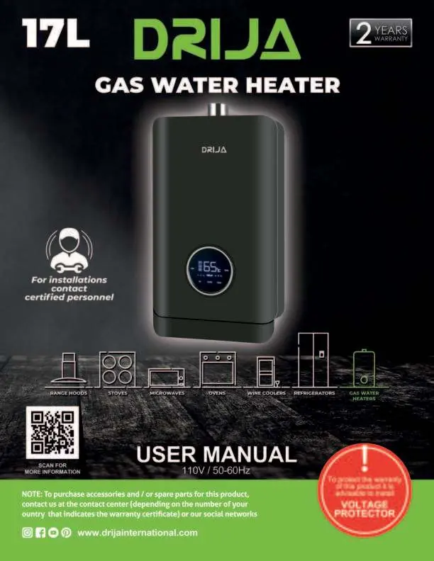 Drija 17L Gas Water Heater