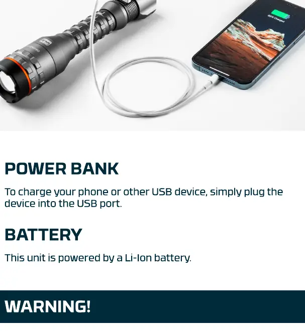 Użycie latarki jako power banku