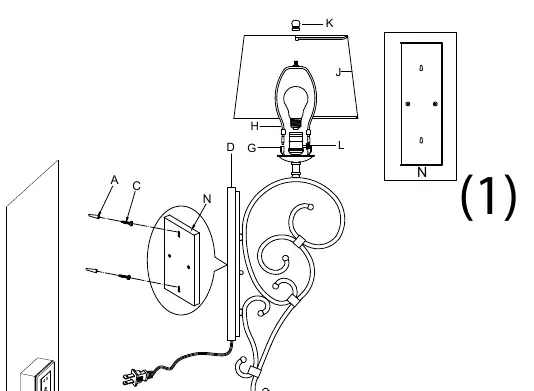 Schemat montażu lampy (wtyczka)