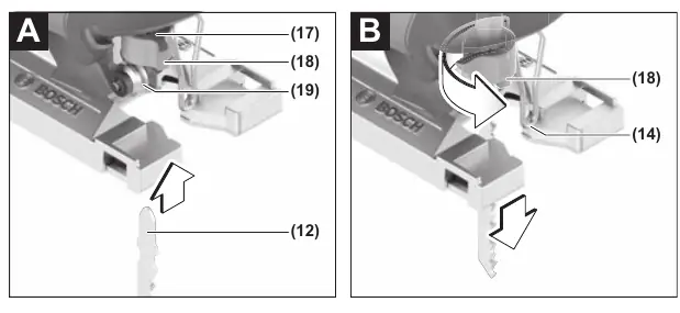 Wymiana brzeszczotu (A, B)