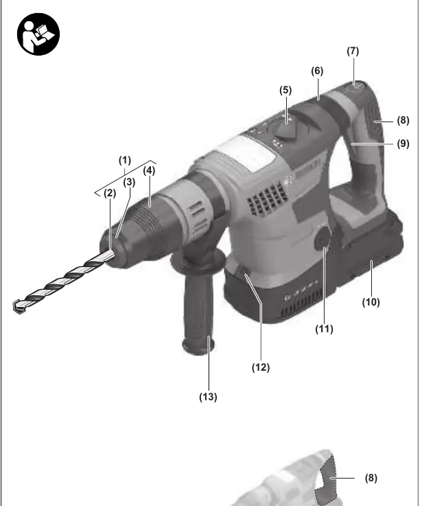 Schemat budowy młotowiertarki Bosch GBH 18V-36 C