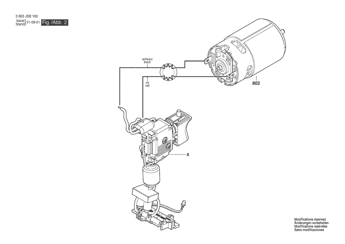 Schemat połączeń elektrycznych silnika (Fig. 2).
