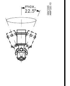 Dopuszczalny kąt montażu zaworu (maks. 22.5° od pionu)