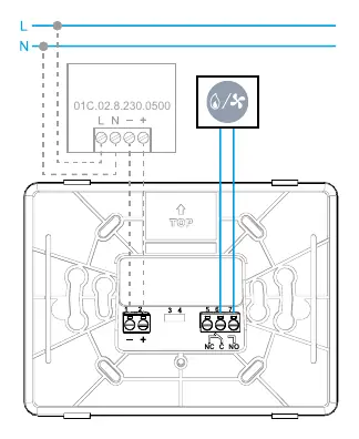 Schemat połączeń elektrycznych termostatu