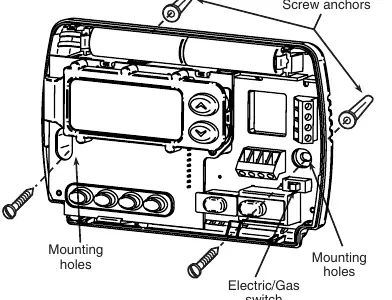 Podstawa termostatu i przełącznik Electric/Gas