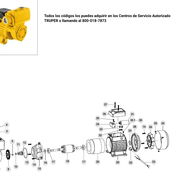 Schemat budowy pompy (exploded view)