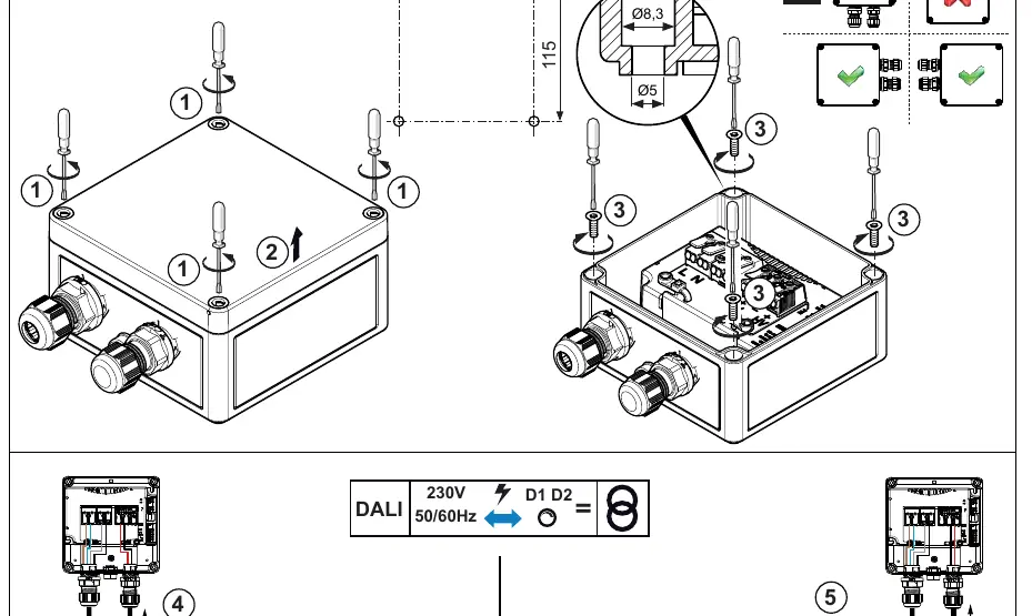 Schemat instalacji elektrycznej HFX/RB