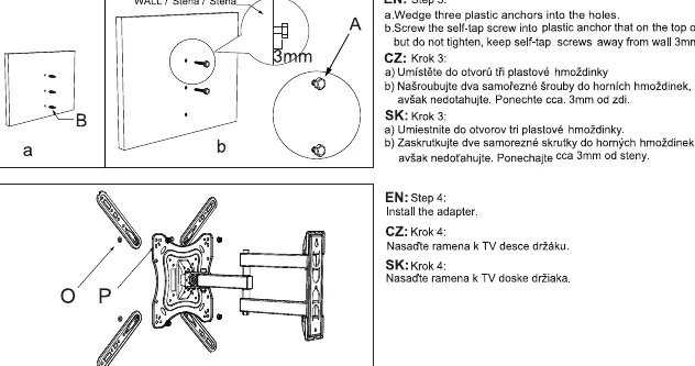 Kroki 4-5: Montaż adaptera do telewizora