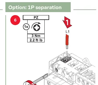Podłączenie 1P separation