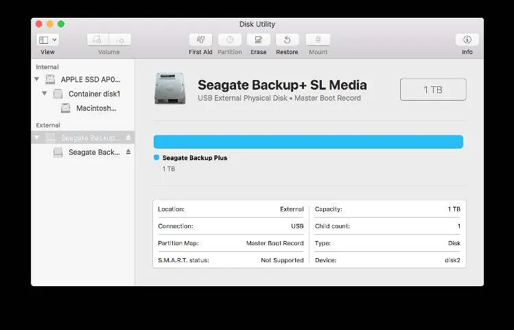 Narzędzie dyskowe w systemie macOS