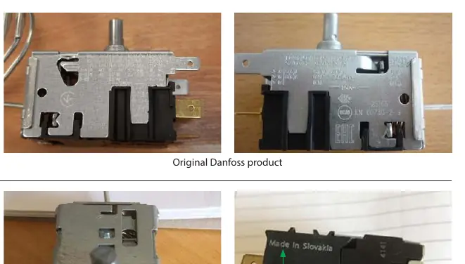 Oryginalne oznaczenia i wygląd produktu Danfoss