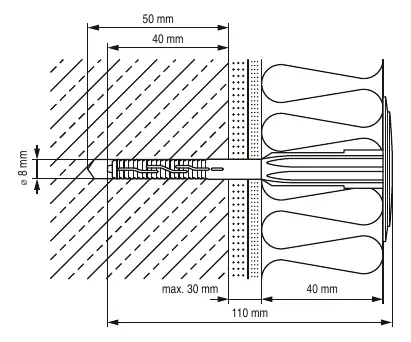 Schemat techniczny z wymiarami