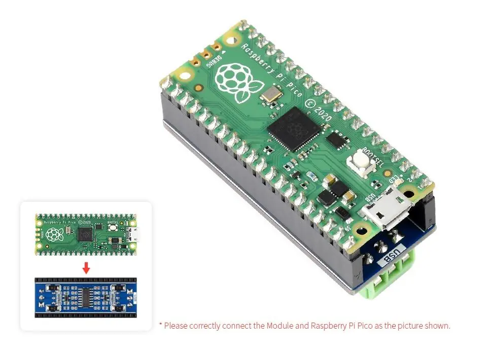 Sposób montażu modułu na Raspberry Pi Pico