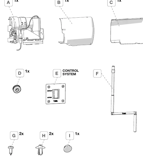Elementy zestawu Motor Kit Compact F45s