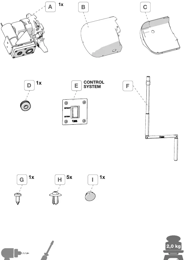 Elementy zestawu Motor Kit Compact F65L