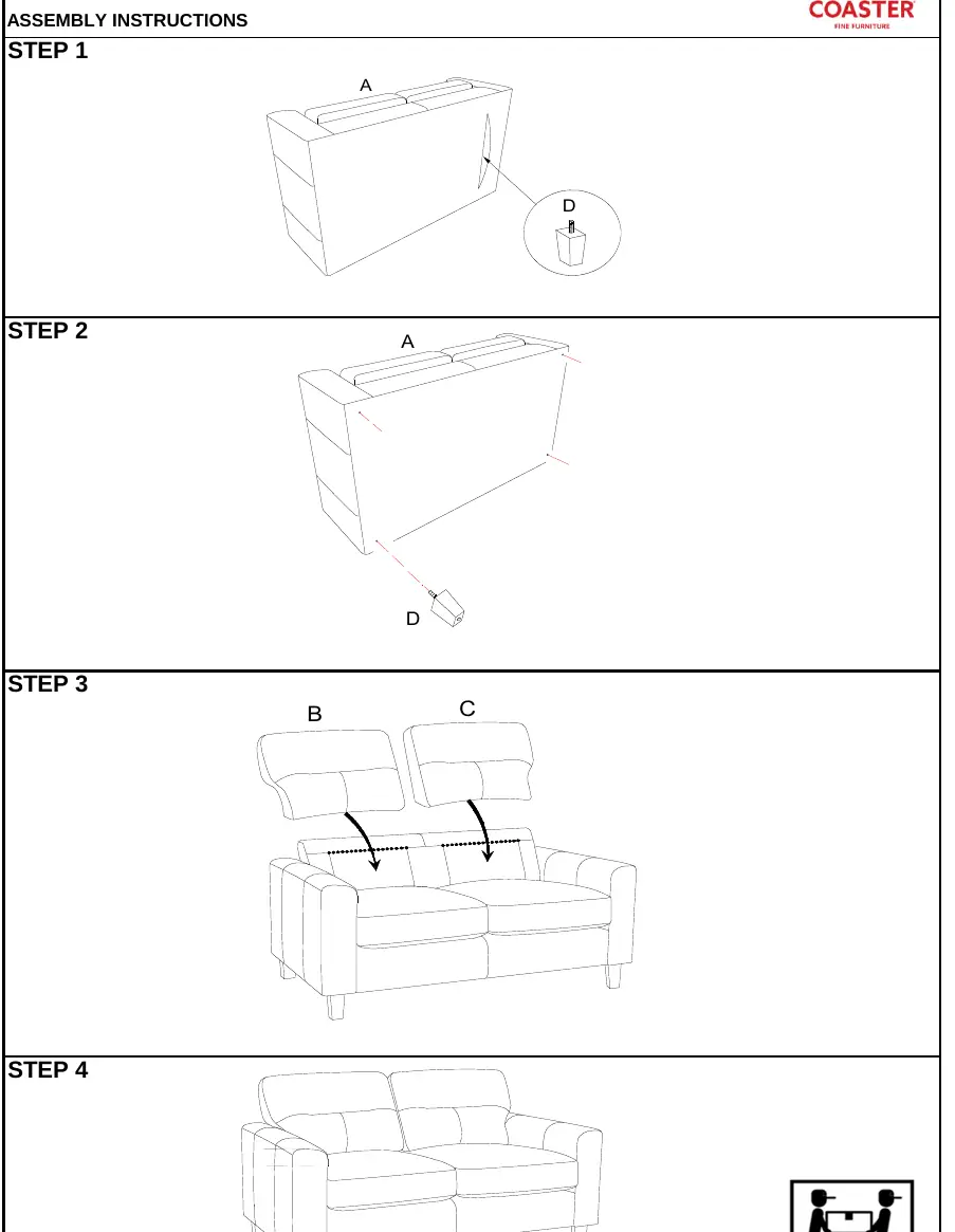 Kroki montażu loveseat 504665