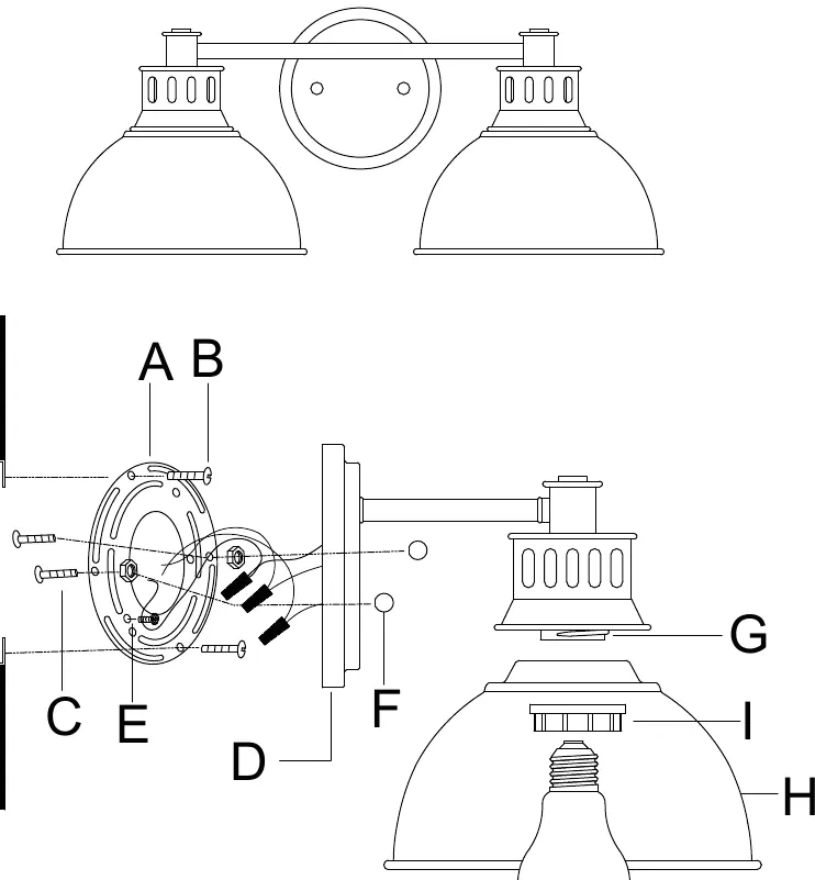 Schemat montażowy elementów lampy