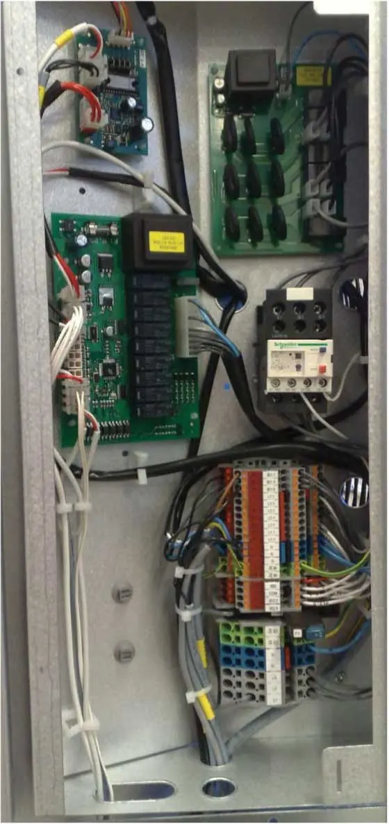 Rozmieszczenie komponentów w szafie elektrycznej jednostki zewnętrznej