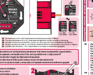Schemat podłączenia ściemniacza (L - faza, P - wyjście na lampę)
