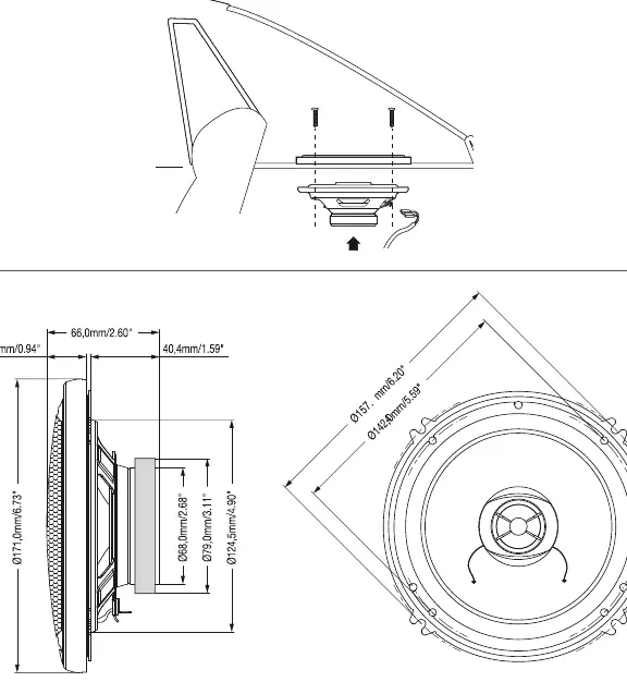 Schemat montażowy głośnika Blaupunkt Pure Coaxial 66.2