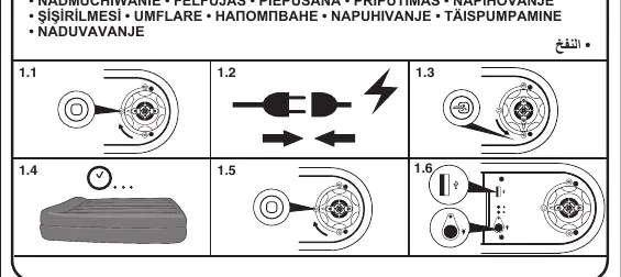 Schemat pompowania (kroki 1.1-1.6)