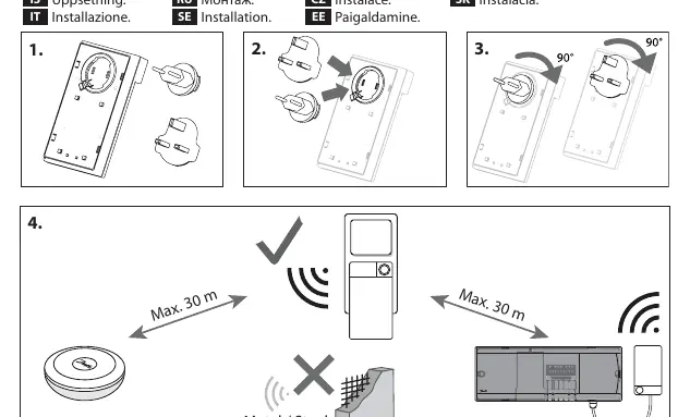 Schemat instalacji i ograniczenia zasięgu