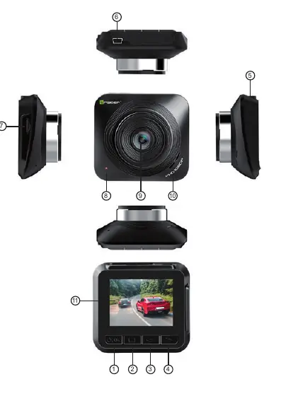 Schemat budowy wideorejestratora Tracer 2.2S FHD Draco