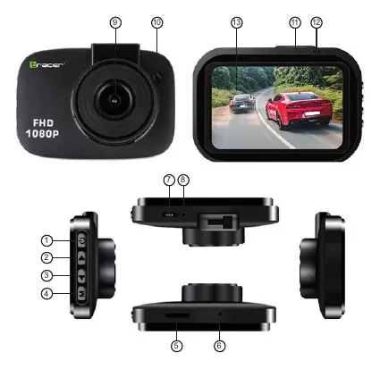 Schemat budowy wideorejestratora Tracer 2.2S FHD Pavo