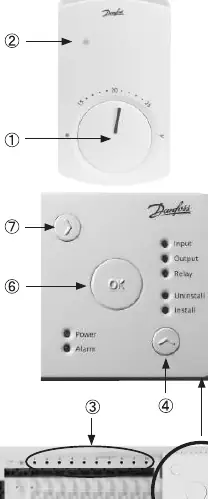 Elementy sterujące termostatu (Fig. 1)