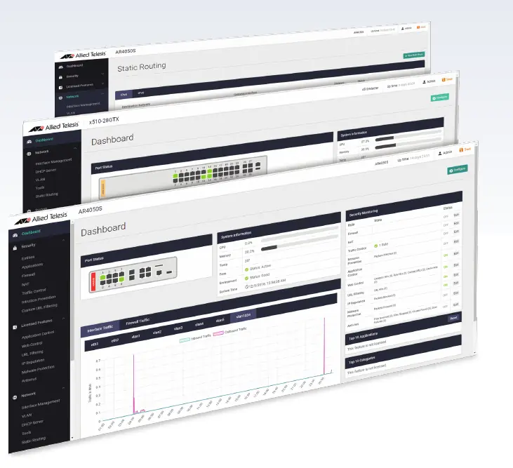 Interfejs Allied Telesis Web-based Device GUI