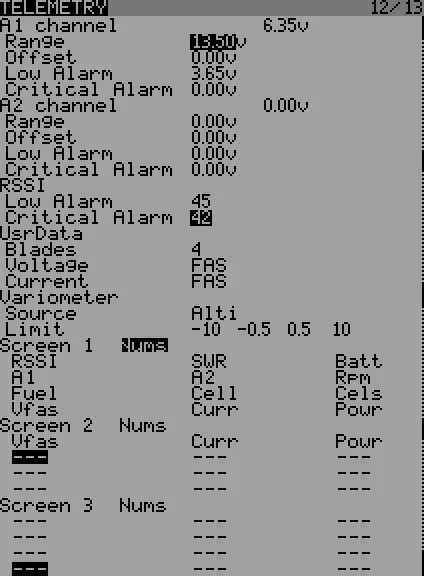 Menu Telemetry