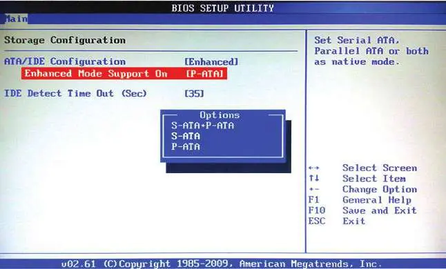 Ustawienia BIOS AMI - Storage Configuration