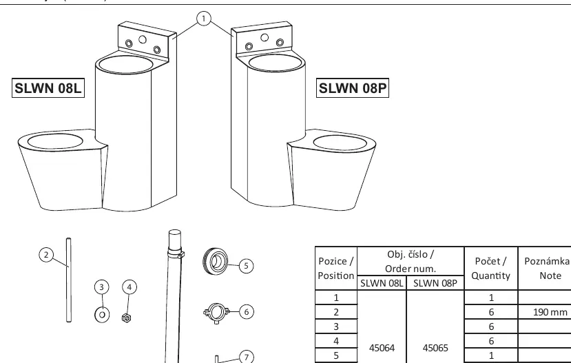 Schemat zestawu SLWN 08L i 08P