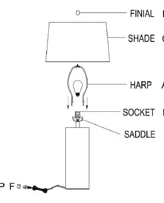 Schemat montażu elementów lampy