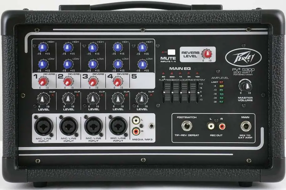 Panel przedni wzmacniacza miksującego Peavey PV 5300