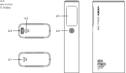 Schemat budowy powerbanku Videx 323