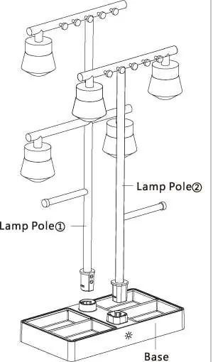 Montaż słupków lampy w podstawie