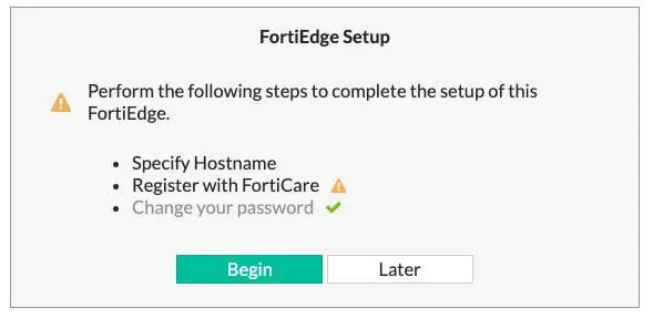 Ekran konfiguracji FortiEdge