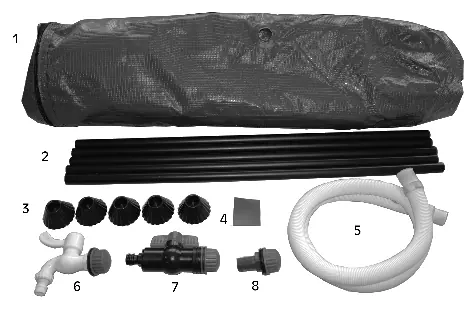 Elementy zestawu zbiornika Clarke 200L