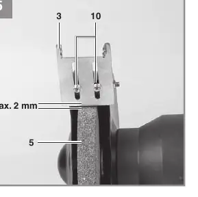 Regulacja odstępu (maks. 2 mm)