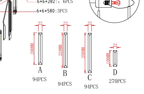 Wykaz typów kryształów (A, B, C, D)