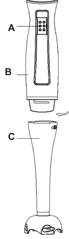 Schemat budowy blendera ręcznego