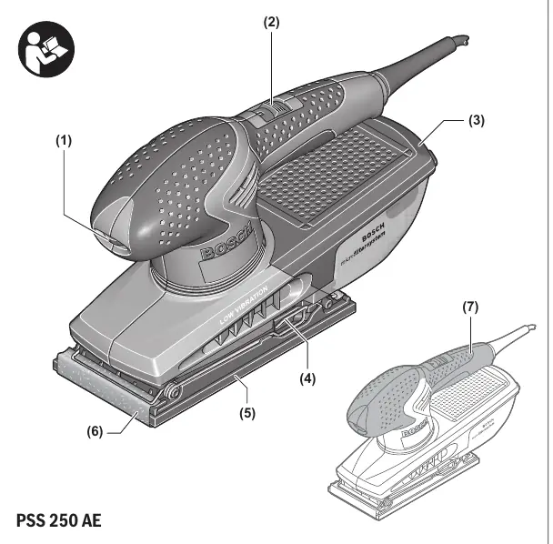 Schemat budowy szlifierki PSS 250 AE