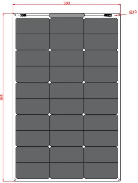 Wymiary panelu 100W