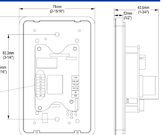 Wymiary montażowe i schemat DIP switch