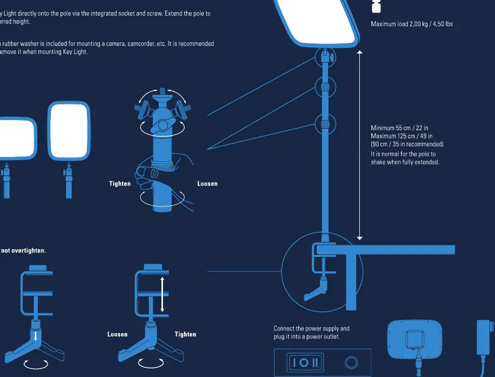 Schemat montażu lampy Elgato Key Light