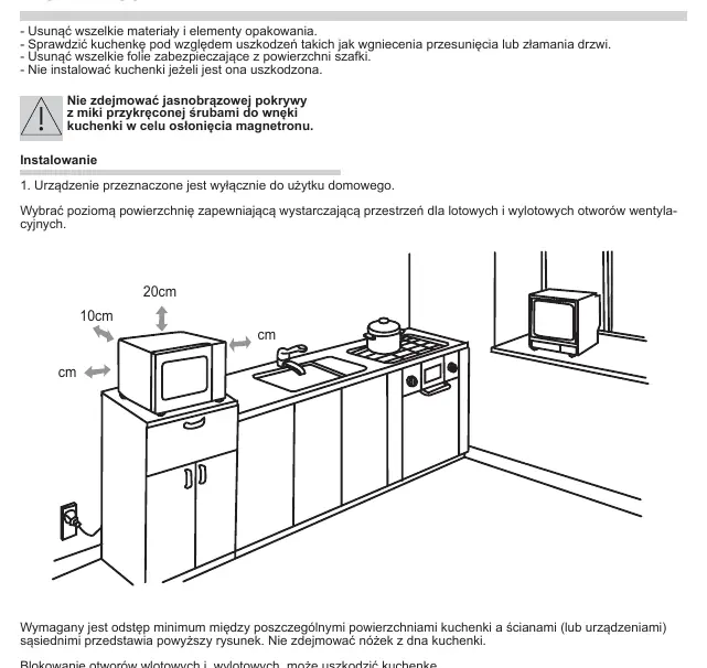 Rysunek montażowy z instrukcji