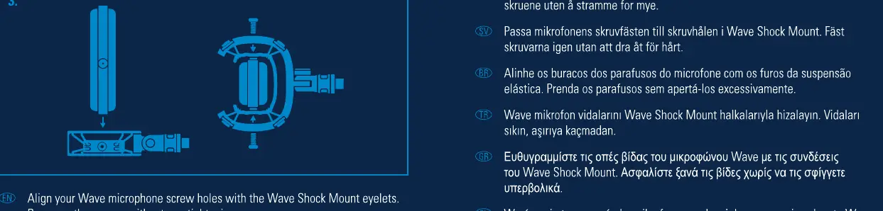 Wyrównanie mikrofonu z uchwytem antywibracyjnym