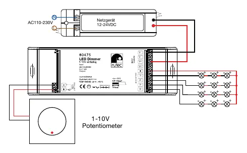 Schemat połączeń elektrycznych ściemniacza